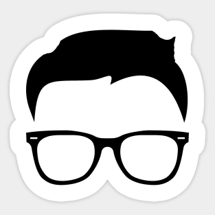 Nerd glasses with hairs Sticker